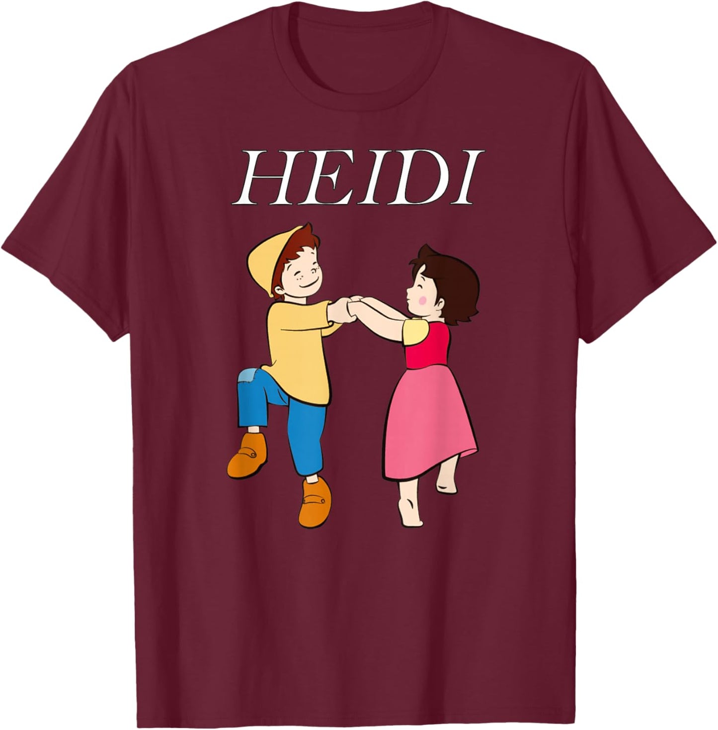Heidi and Peter Dance Cartoon TV Series with Logo , black T-Shirt - T-Shirt | Maroon