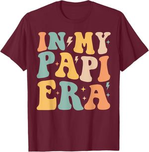 Retro Groovy In My Papi Era Father's Day T-Shirt - T-Shirt | Maroon