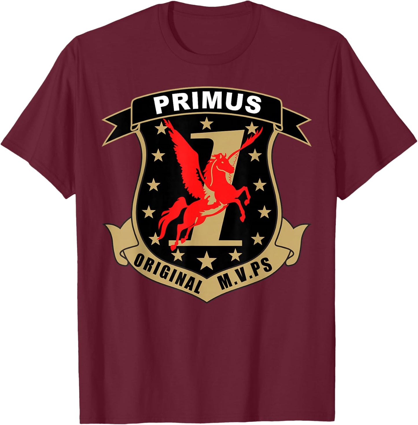 Battlestar Galactica Primus Original MVP , Black, S T-Shirt - T-Shirt | Maroon