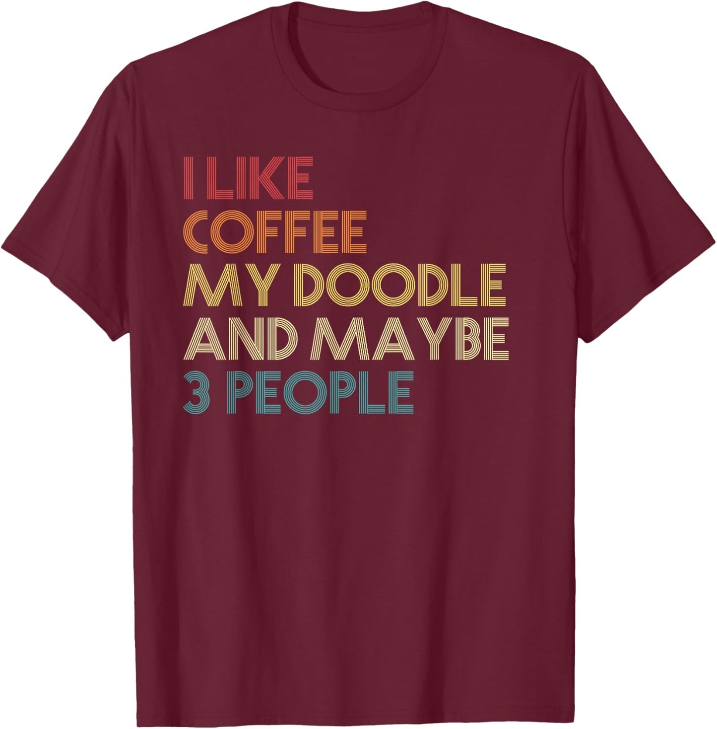 Goldendoodle Dog Owner Coffee Lovers Vintage Retro T-Shirt - T-Shirt | Maroon