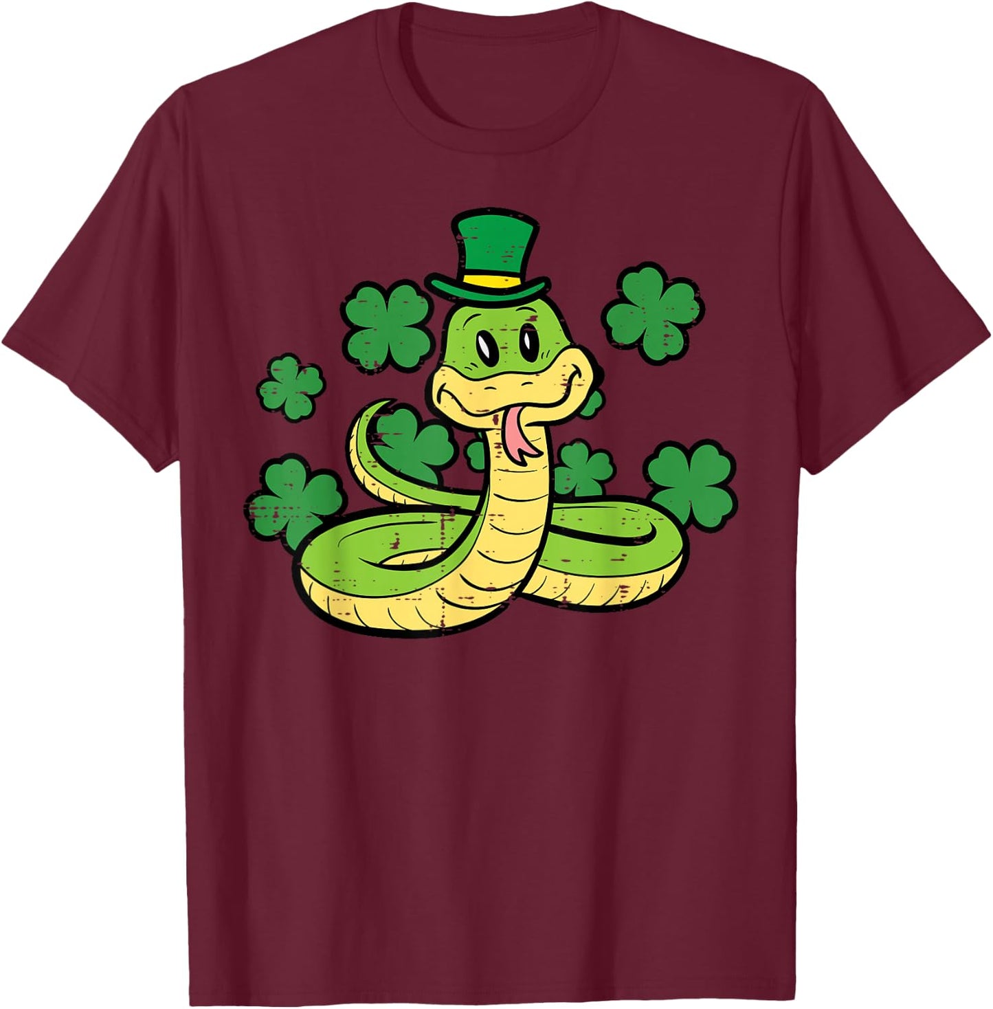 St Patricks Day Snake Saint Pattys Paddys Men Women Kids T-Shirt - T-Shirt | Maroon