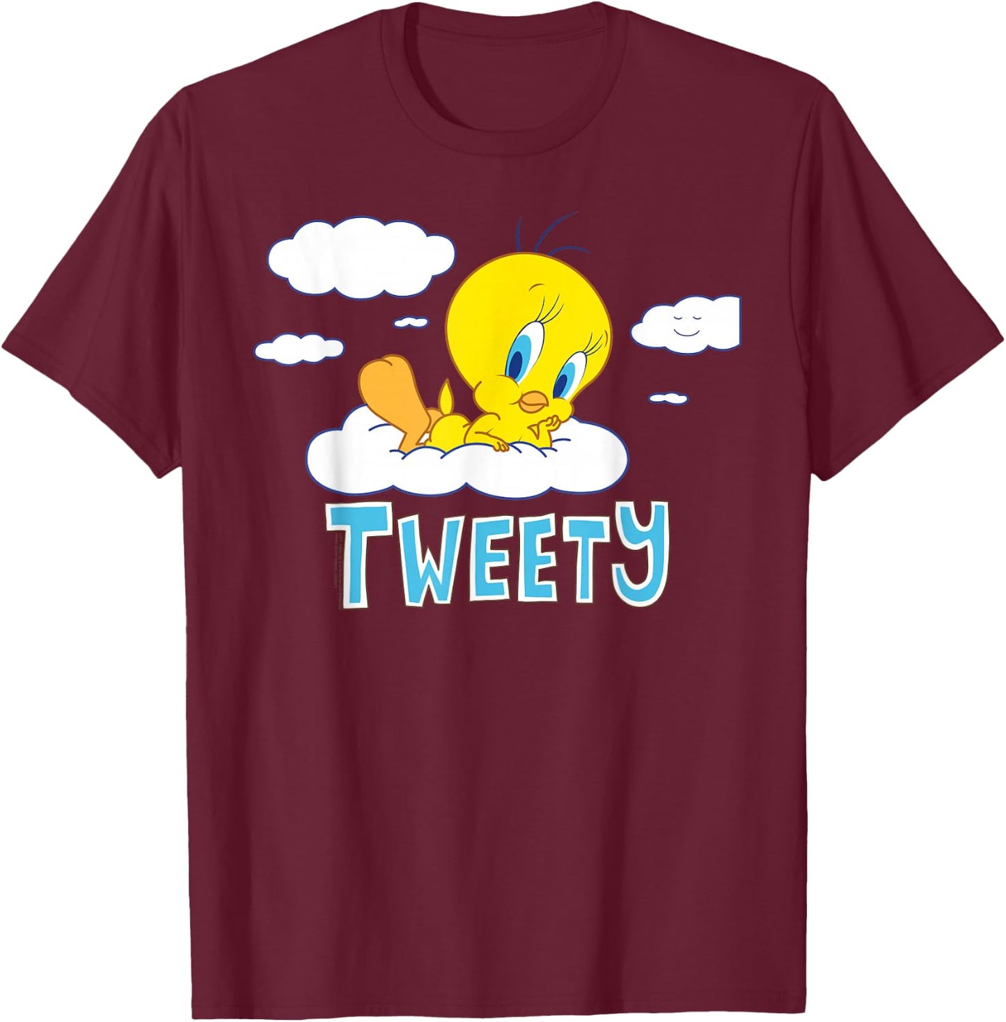 Looney Tunes Tweety Cloud , black T-Shirt - T-Shirt | Maroon