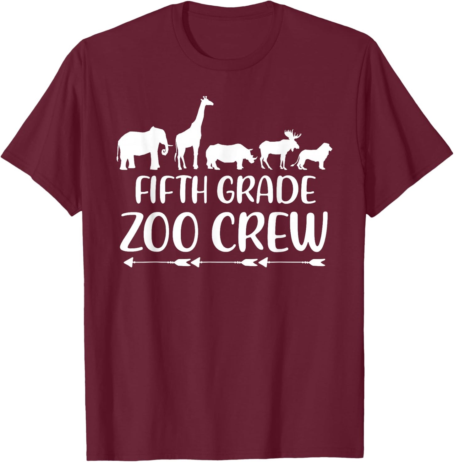 Fifth Grade Zoo Crew Funny 5th Grade Field Day Trip 2026 T-Shirt - T-Shirt | Maroon
