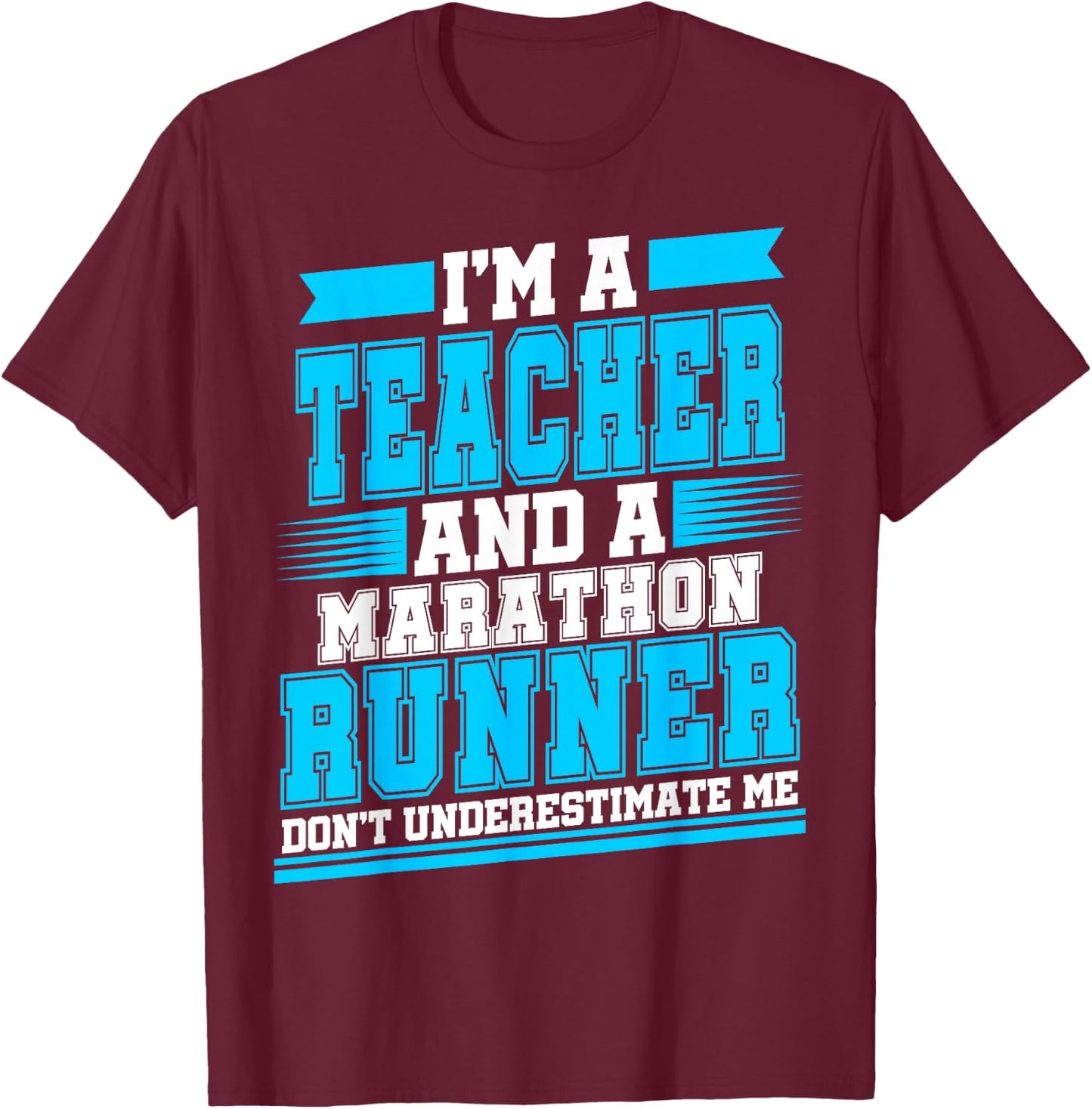 Marathon Runner Teacher Running Half First Race T-Shirt - T-Shirt | Maroon