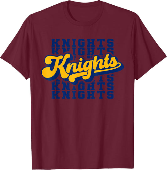 Go Knights - Cute 70's Retro Gameday Spirit Cheerer T-Shirt - T-Shirt | Maroon