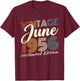Vintage Juin 1956 Cadeau Anniversaire 70 Ans Hommes Femmes T-Shirt - T-Shirt | Maroon