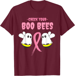 Check your boo bees, making strides against breast cancer T-Shirt - T-Shirt | Maroon