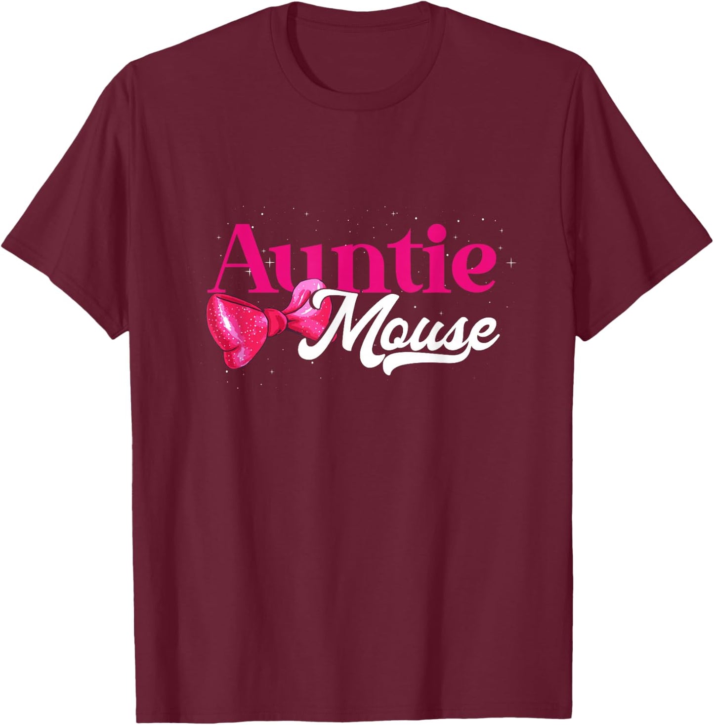 Auntie Mouse Funny Aunt Niece Nephew T-Shirt - T-Shirt | Maroon