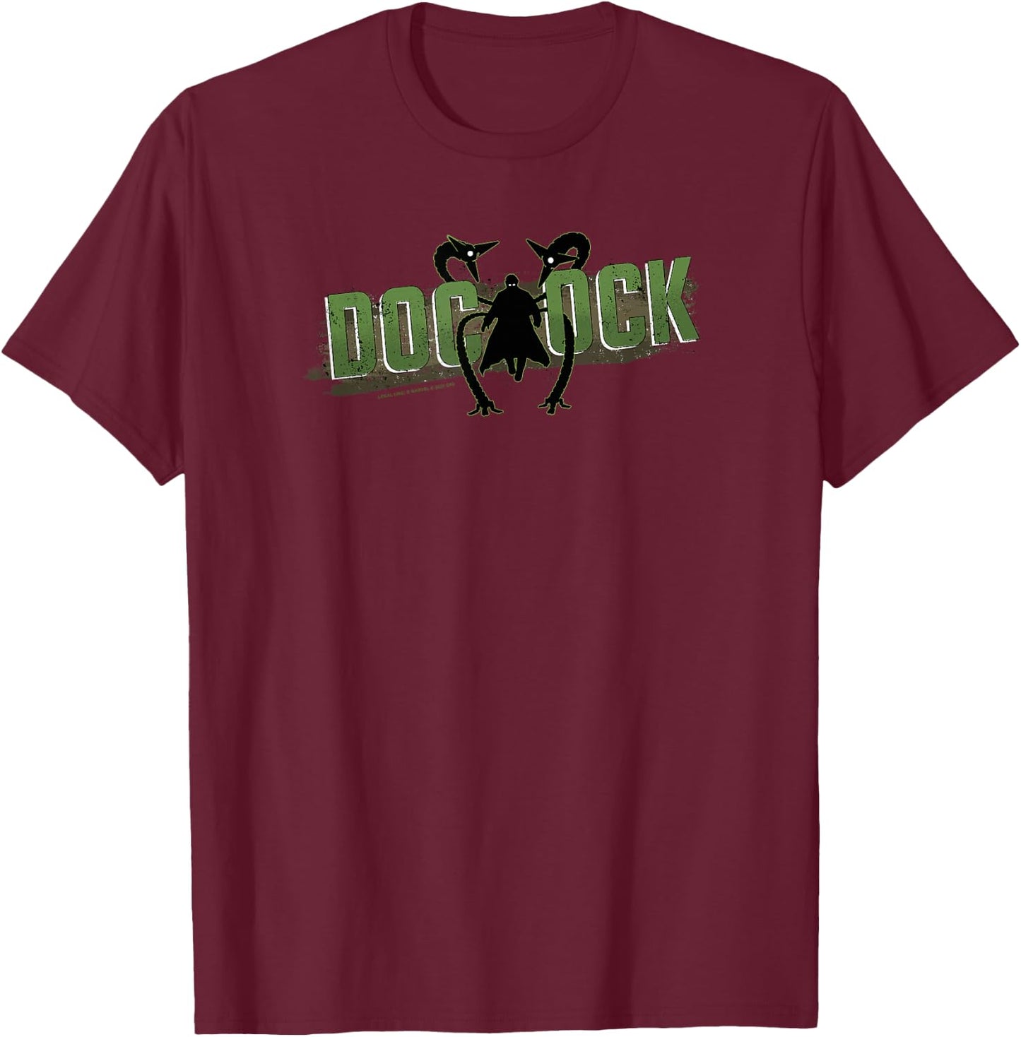Marvel Spider-Man No Way Home Doc Ock Silhouette Logo T-Shirt - T-Shirt | Maroon