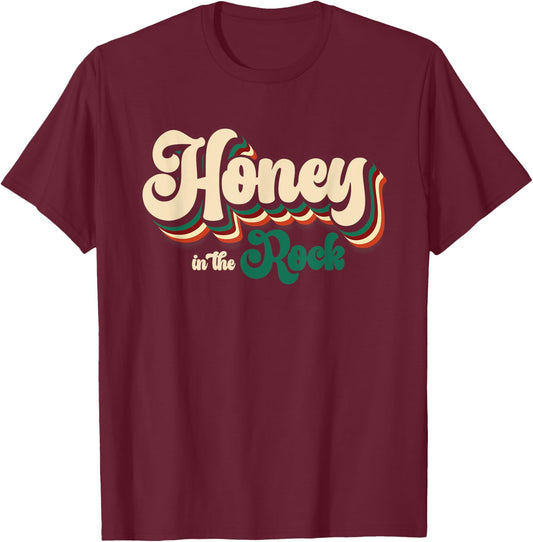Honey In The a Rock Christian Faith Vintage Jesus Religion T-Shirt - T-Shirt | Maroon