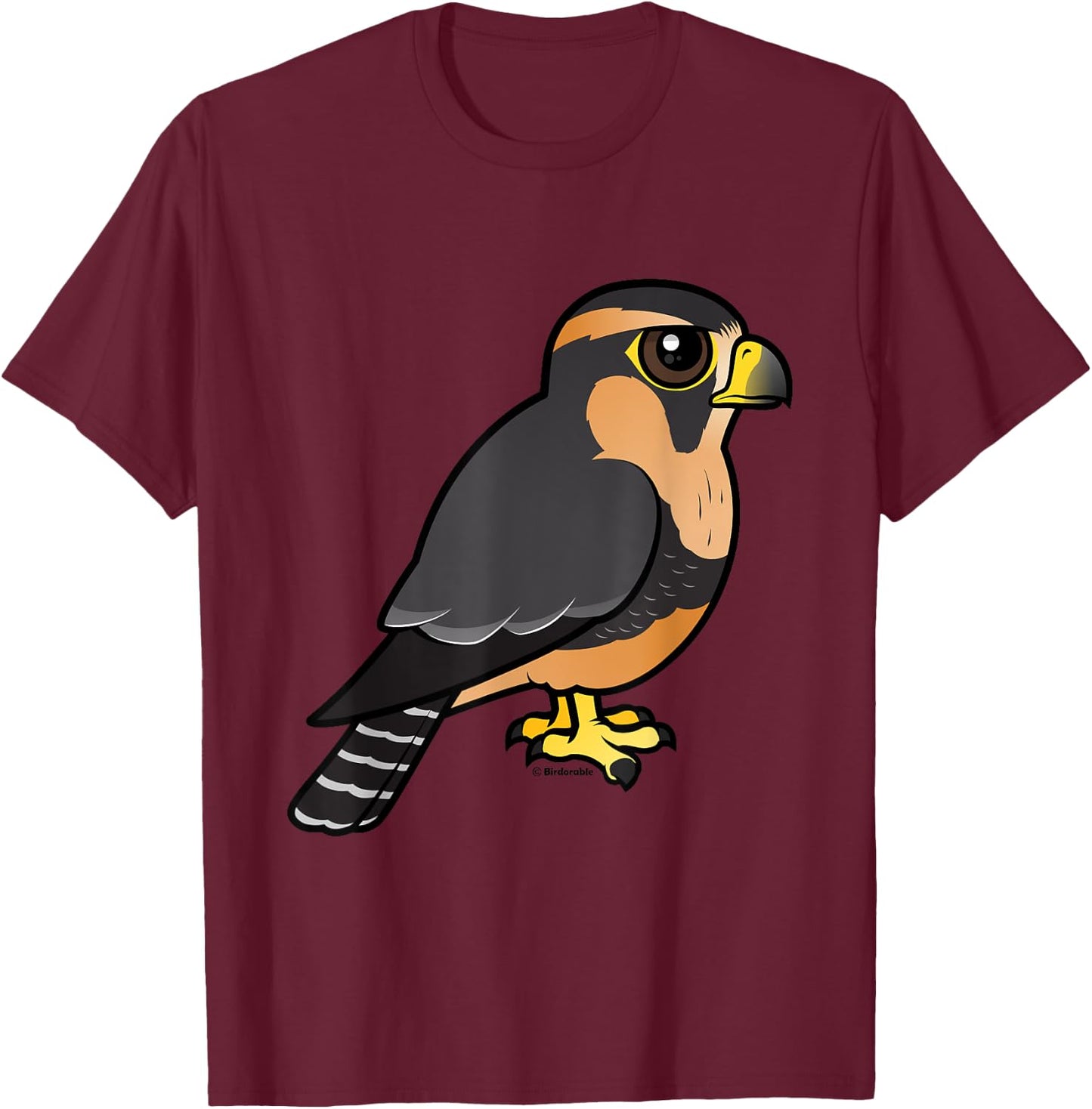 Peruvian Falcon Cartoon | Cute Aplomado Falcon Subspecies T-Shirt - T-Shirt | Maroon