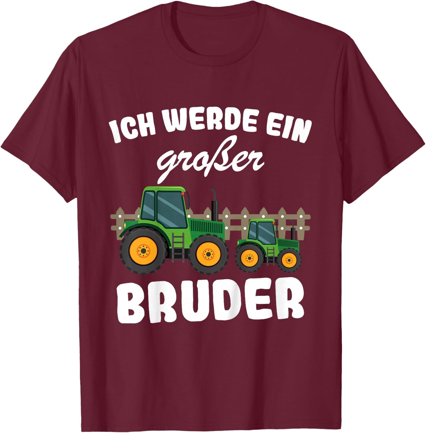 Children's with German Text "Ich Werde Großer Bruder 2023", black, 80 T-Shirt - T-Shirt | Maroon