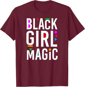 Black Girl Pride Magic Word Art T-Shirt - T-Shirt | Maroon