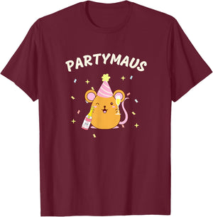 Party Mouse Birthday Party Mouse Funny Women , black, s T-Shirt - T-Shirt | Maroon