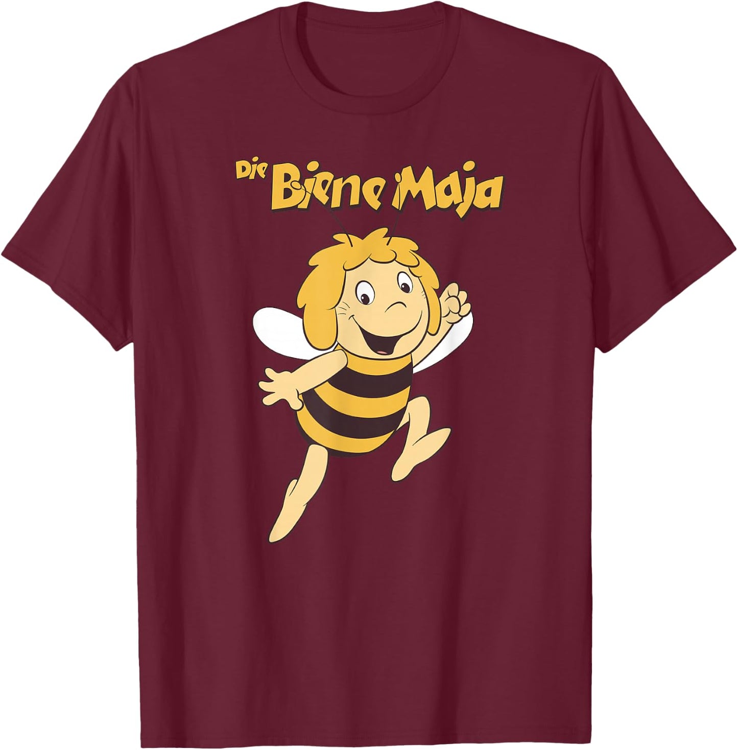 Official Maya the Bee Retro Motif Cartoon Series Logo Show T-Shirt - T-Shirt | Maroon