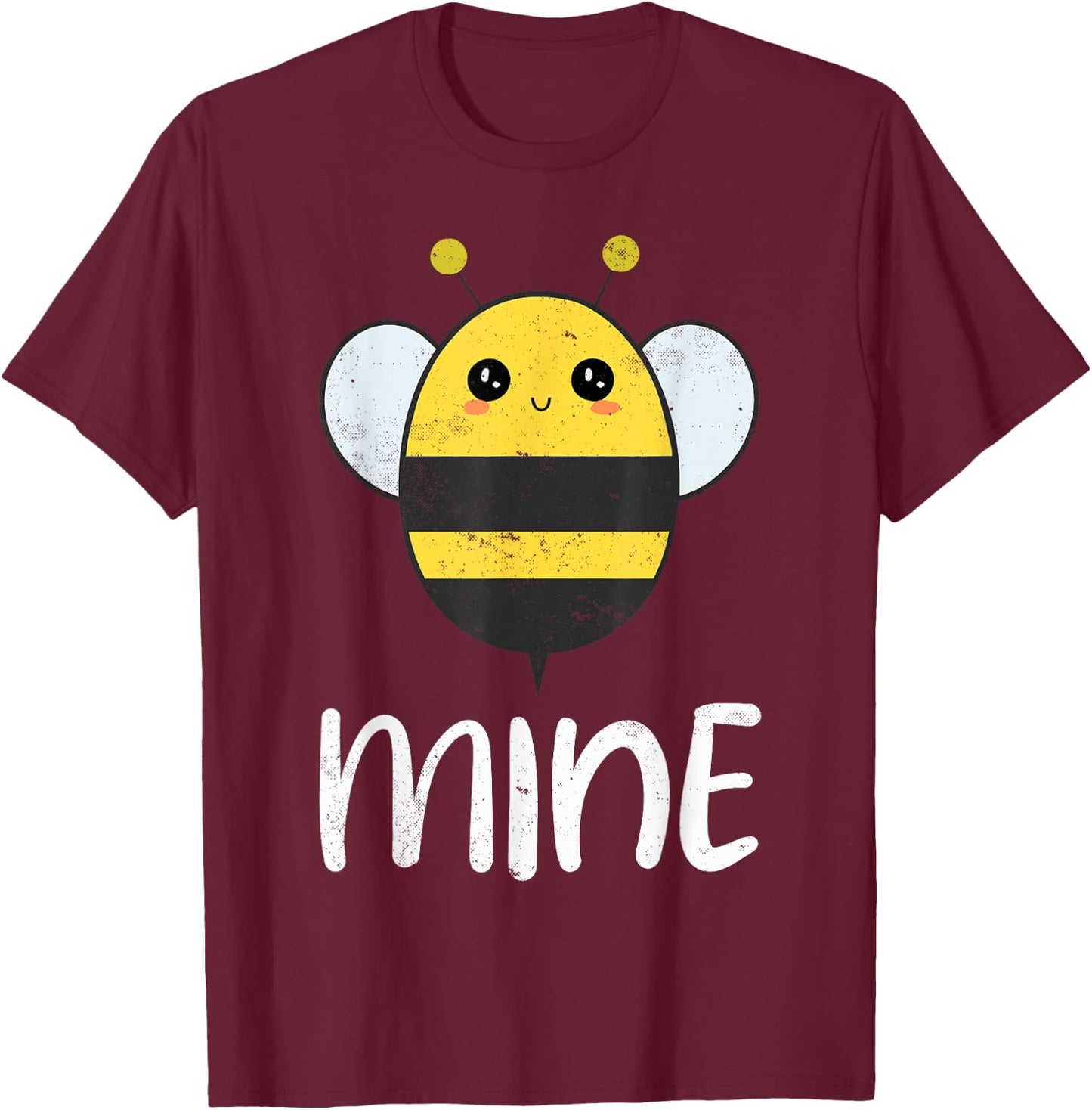 Bee Mine Cute Bees T-Shirt - T-Shirt | Maroon