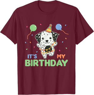 Dalmatian Birthday For Kids It's My Birthday T-Shirt - T-Shirt | Maroon