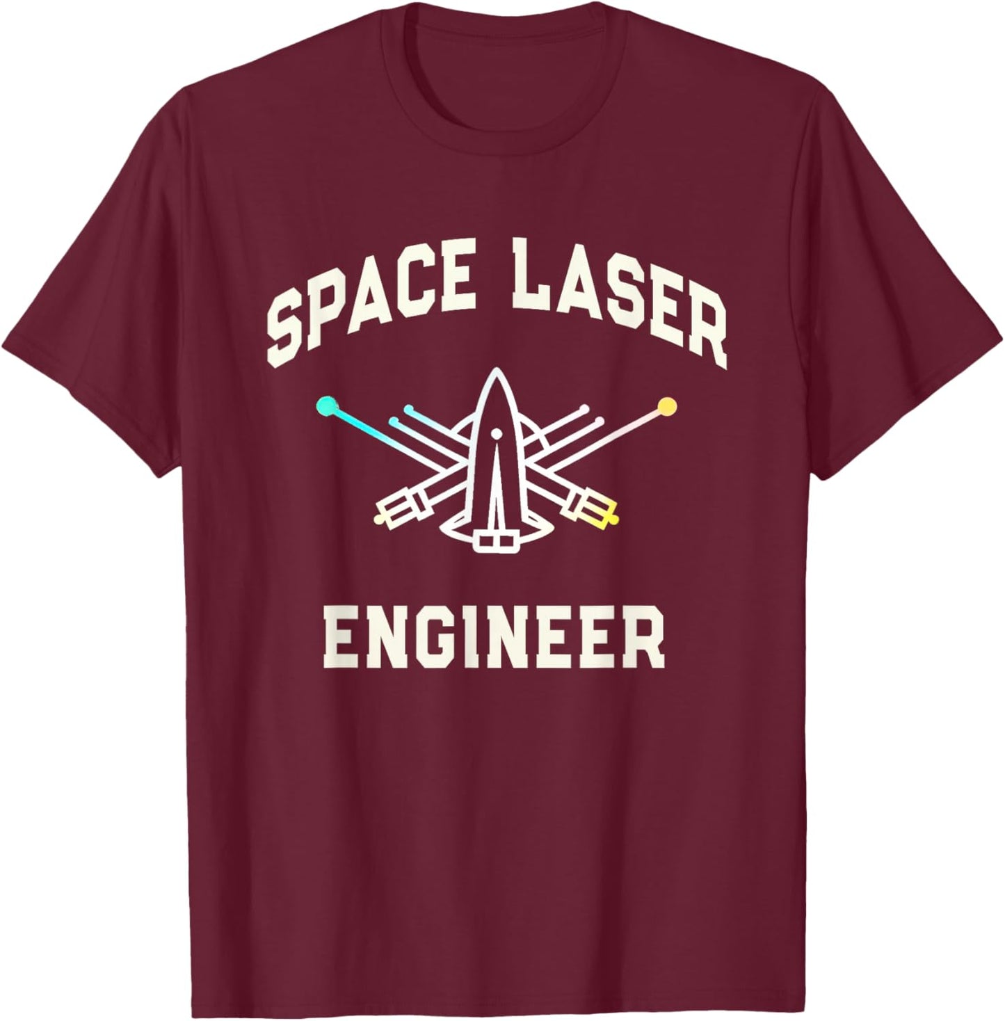 Funny Secret Jewish SPACE LASER ENGINEER Corps Crew Pilot T-Shirt - T-Shirt | Maroon