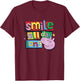 Peppa Pig Smile All Day Long Cute Colorful Portrait T-Shirt - T-Shirt | Maroon