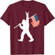 Big Foot Bigfoot Sasquatch American Flag Patriotic 4th July T-Shirt - T-Shirt | Maroon