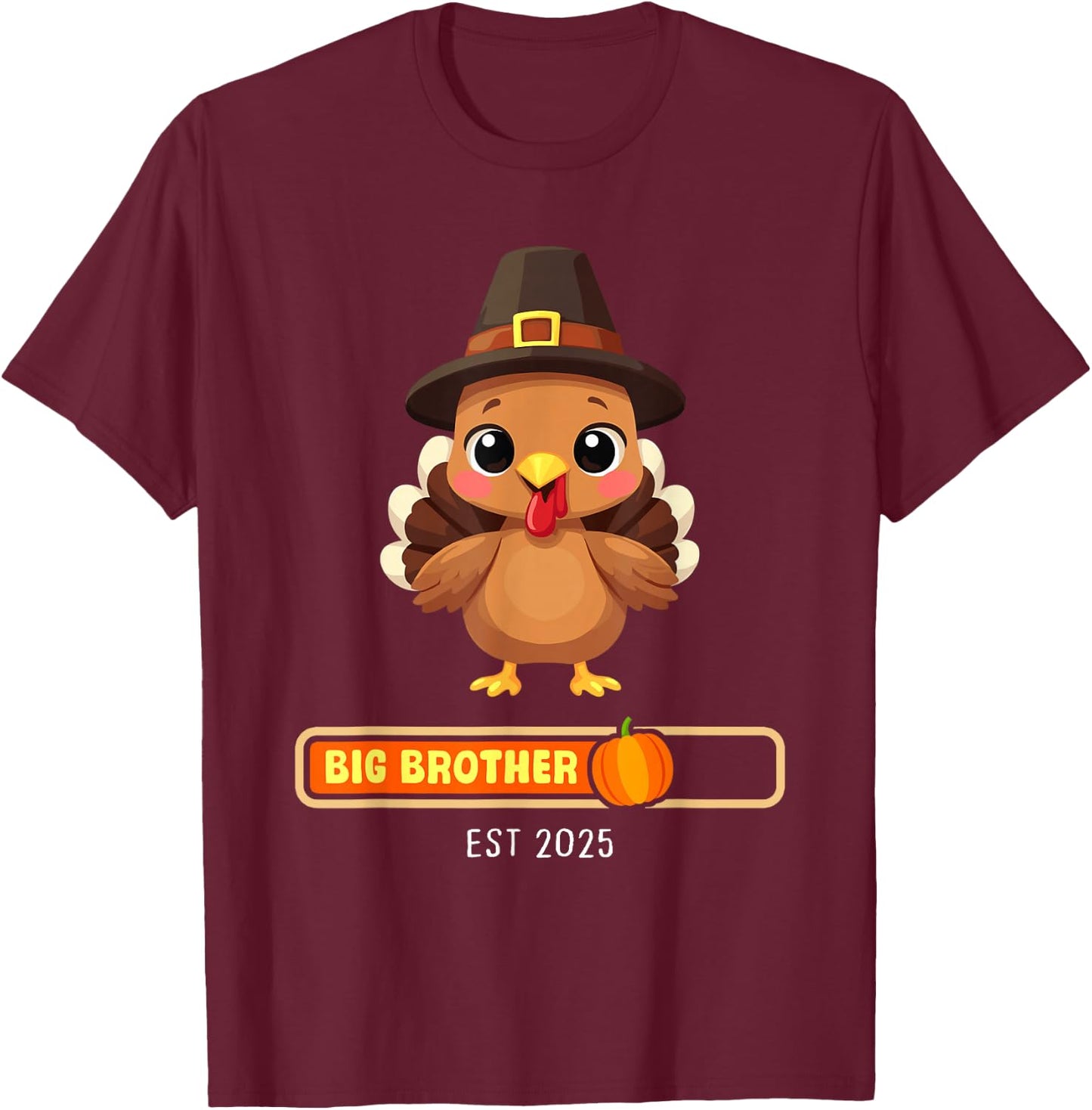 Big Brother 2025 Turkey Thanksgiving Pregnancy announcement T-Shirt - T-Shirt | Maroon
