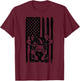 Highland Cow baby American Flag USA Patriot T-Shirt - T-Shirt | Maroon