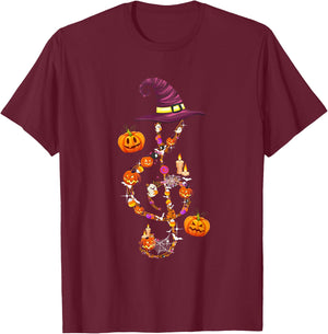 Music Note Symbol Halloween Clef Musical Teacher Music Lover Women Kids T-Shirt - T-Shirt | Maroon