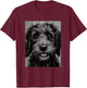 Coole Labradoodle Porträt Schwarz-Weiß-Stil T-Shirt - T-Shirt | Maroon