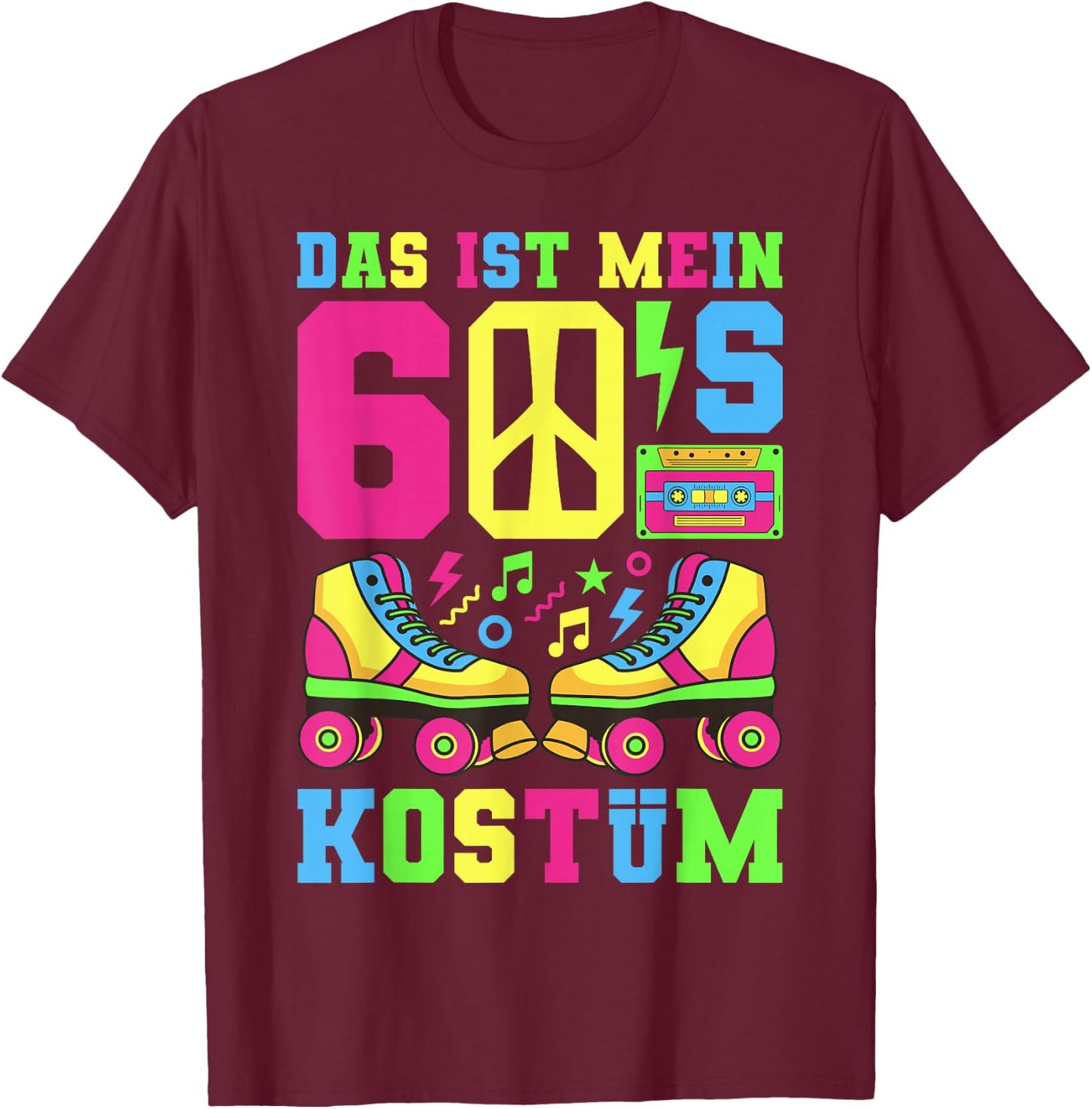 60s Costume 60s Outfit 60s Theme Party 60s , black T-Shirt - T-Shirt | Maroon