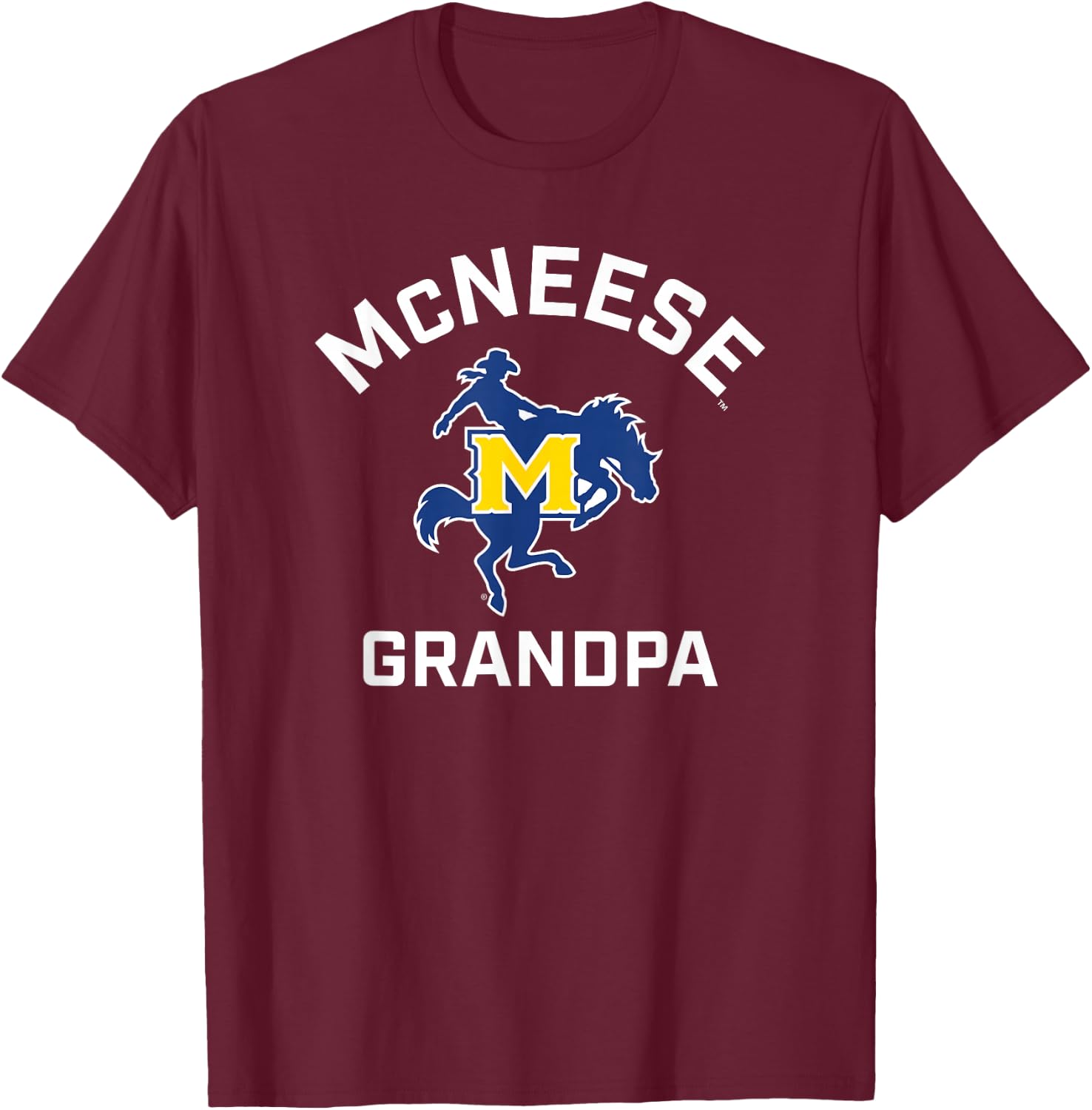 McNeese State University Cowboys Arched Grandpa T-Shirt - T-Shirt | Maroon
