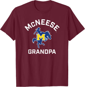 McNeese State University Cowboys Arched Grandpa T-Shirt - T-Shirt | Maroon