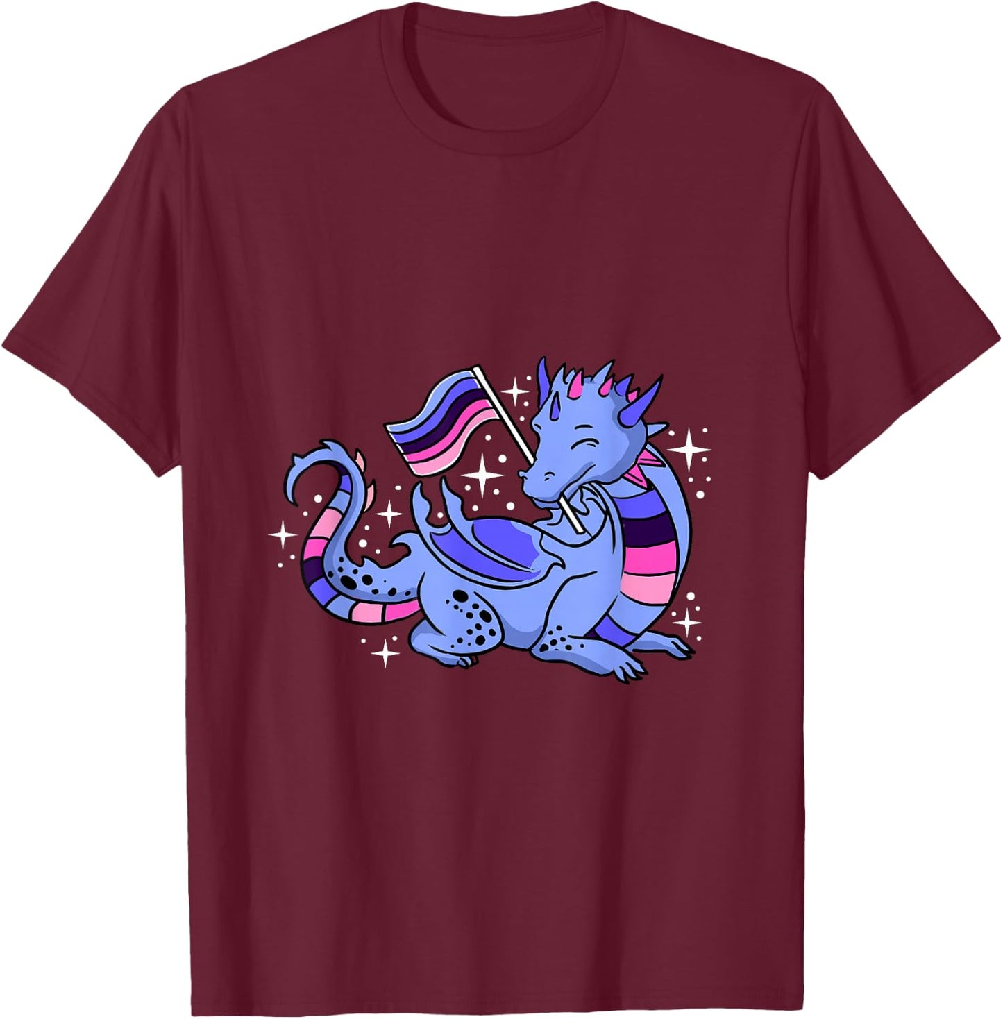 Omnisexual Dragon Omnisexual Pride T-Shirt - T-Shirt | Maroon