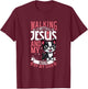 Jesus and dog - Boston Terrier T-Shirt - T-Shirt | Maroon