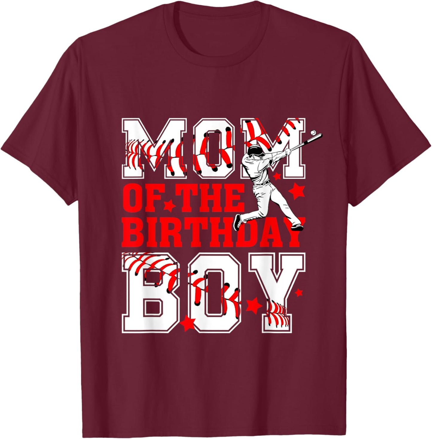 Mom And Dad Birthday Boy Son Baseball Lovers Family Matching T-Shirt - T-Shirt | Maroon
