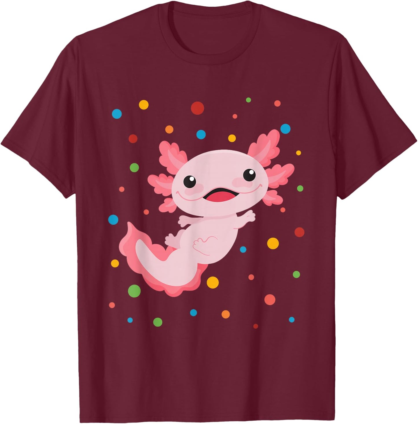 Dot Day Shirt Polka Dots Axolotl Kids Boys Girls Youths T-Shirt - T-Shirt | Maroon