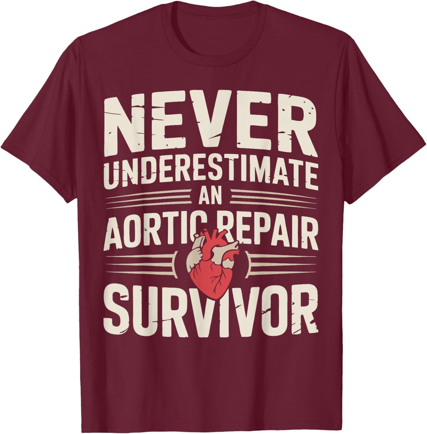 Aortic Repair Survivor T-Shirt - T-Shirt | Maroon
