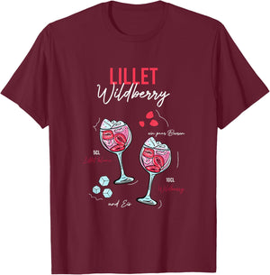 Wildberry Lillet Fruits Cocktail Summer Alcohol , black T-Shirt - T-Shirt | Maroon