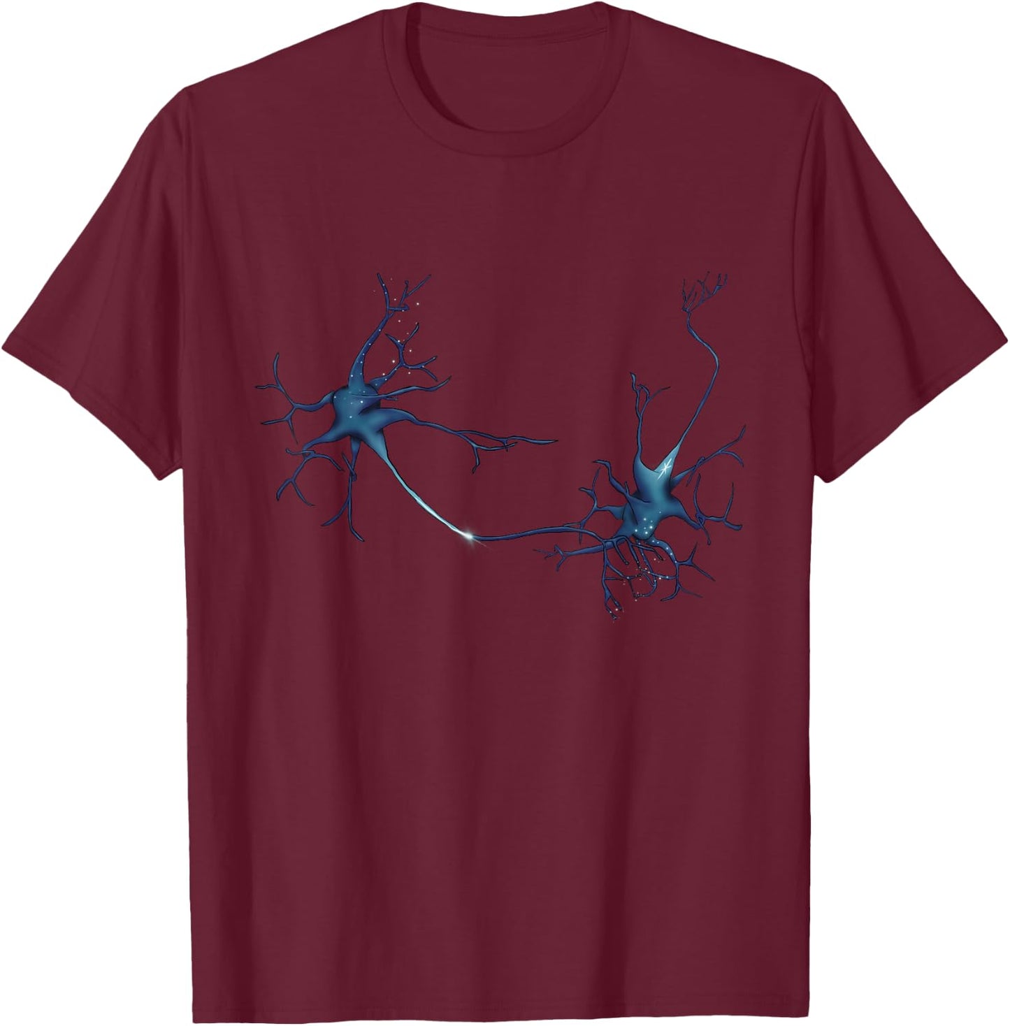 Synapse, Neurons, Neurology, Neuroscience Gift, Anatomy Art T-Shirt - T-Shirt | Maroon
