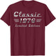 Classic 1976 Oldtimer 50. Geburtstag Limited Edition T-Shirt - T-Shirt | Maroon