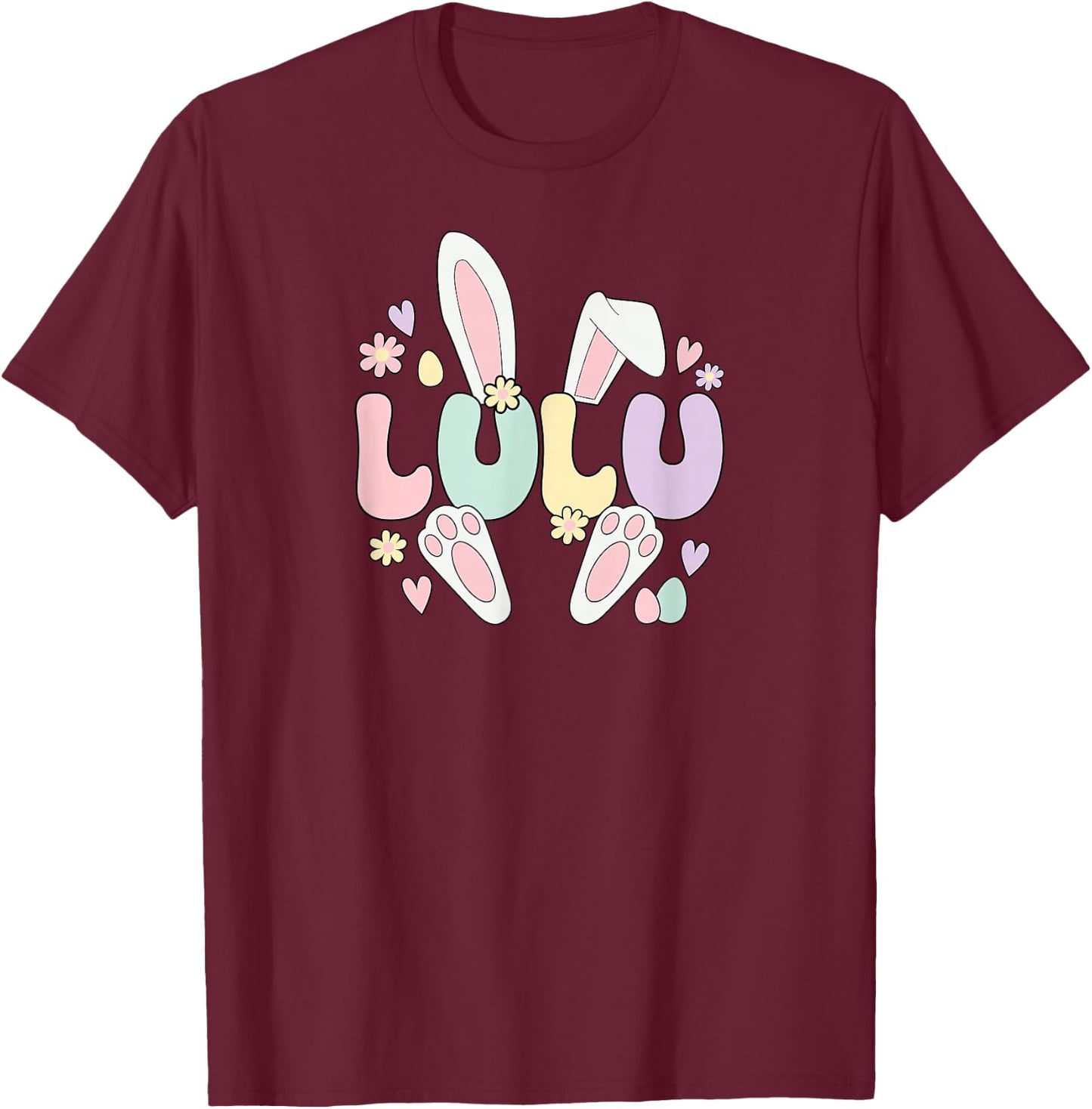 Lulu Grandmother Easter Bunny Lulu Grandma Easter Day T-Shirt - T-Shirt | Maroon