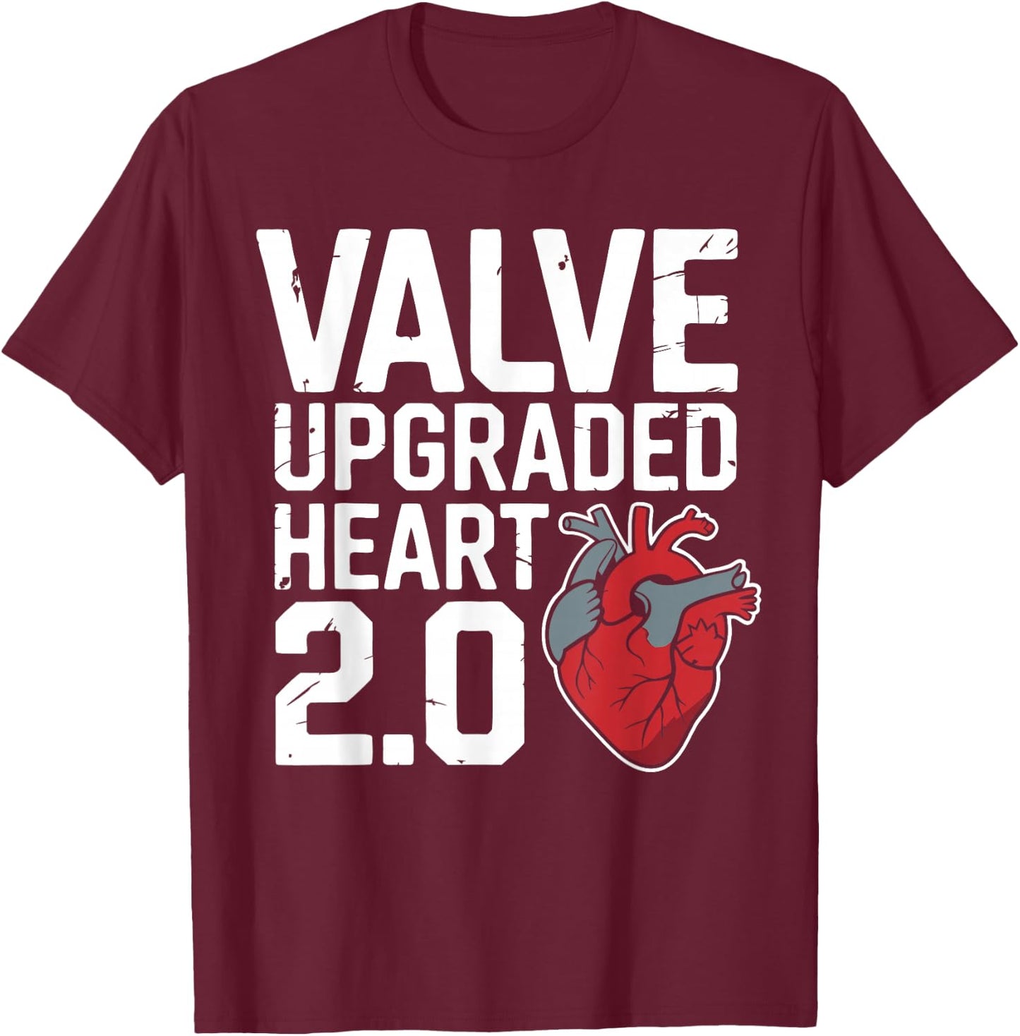 Funny Aortic Valve Surgery Heart T-Shirt - T-Shirt | Maroon