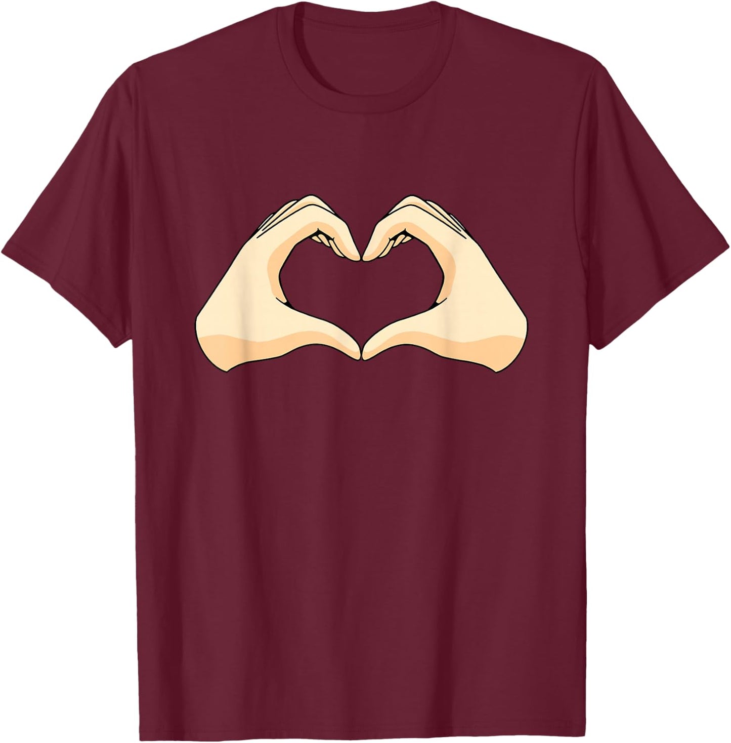 Hände Herz Hand Herz T-Shirt - T-Shirt | Maroon