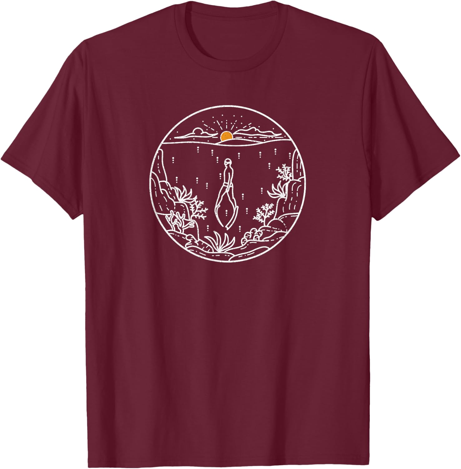 Freitauchen für Freitaucher und Apnoetaucher T-Shirt - T-Shirt | Maroon