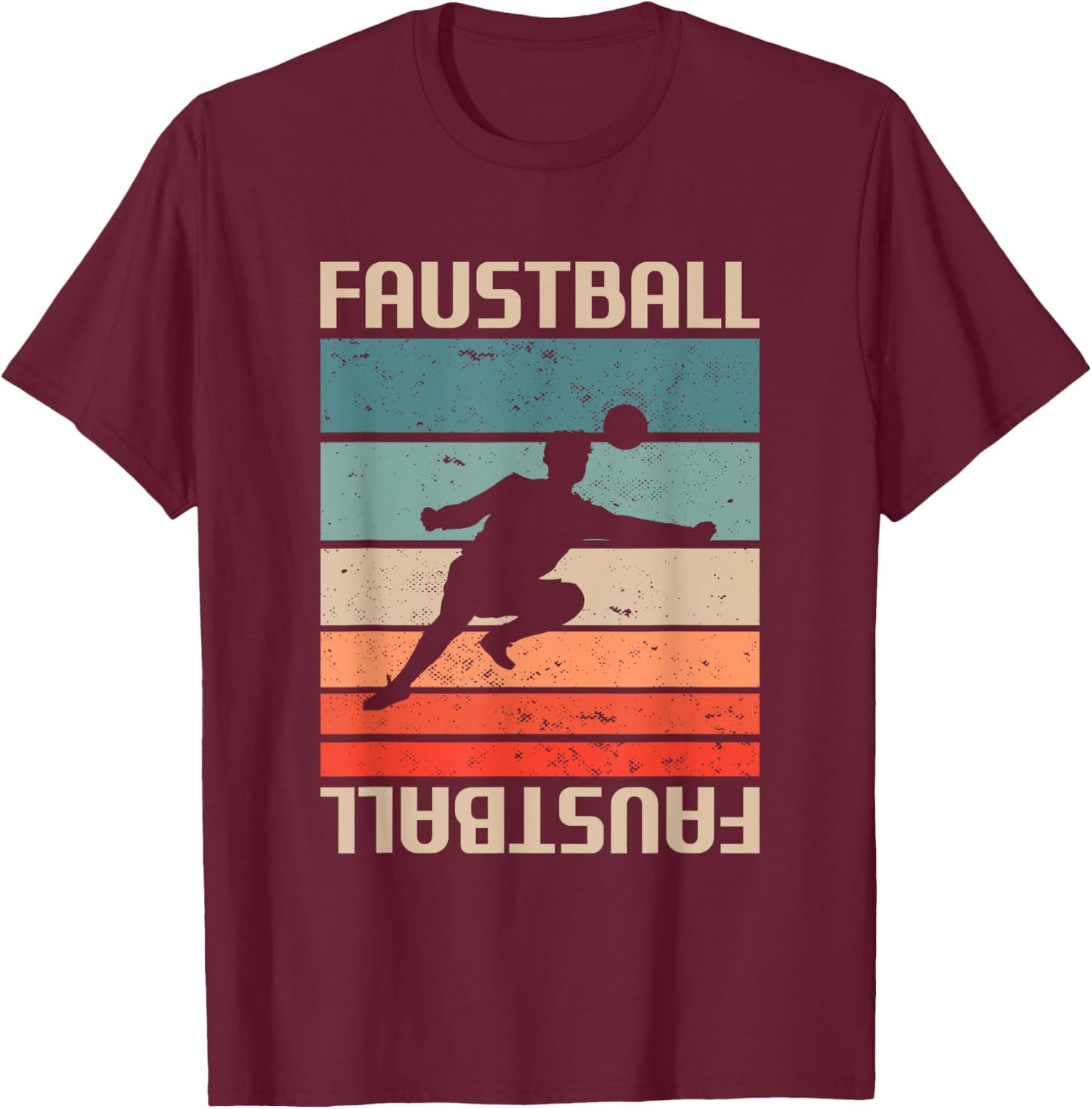 Retro Vintage Fistball Player , black T-Shirt - T-Shirt | Maroon