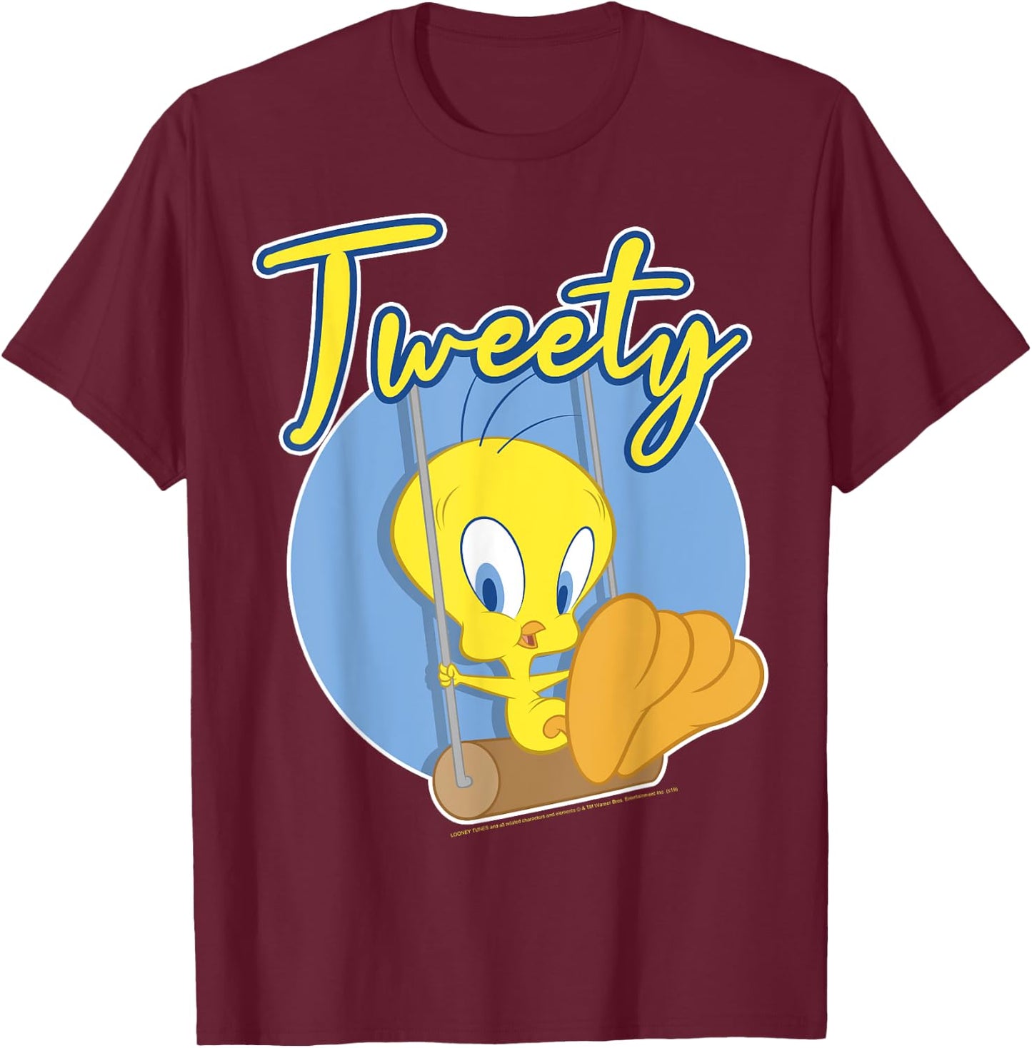 Looney Tunes Tweety Bird Swing T-Shirt - T-Shirt | Maroon