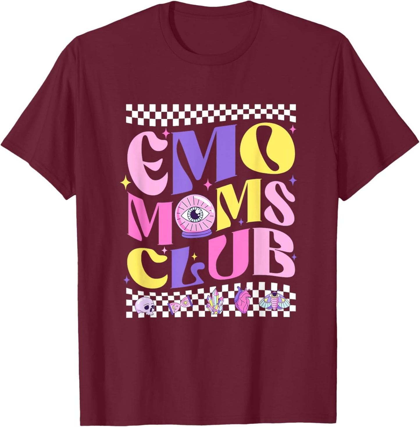 Groovy Emo Moms Club Punk Band Gothic Mother's Day Women T-Shirt - T-Shirt | Maroon