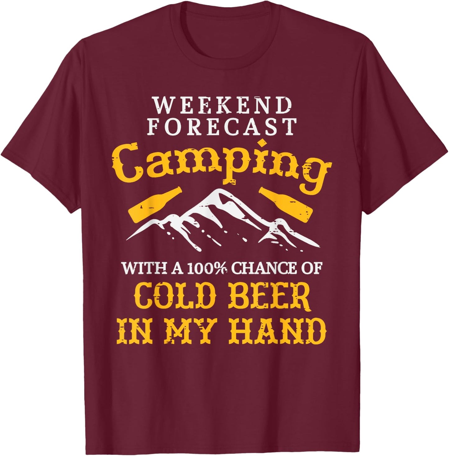 Weekend Forecast Camping Funny Camp Camper Dad Men T-Shirt - T-Shirt | Maroon