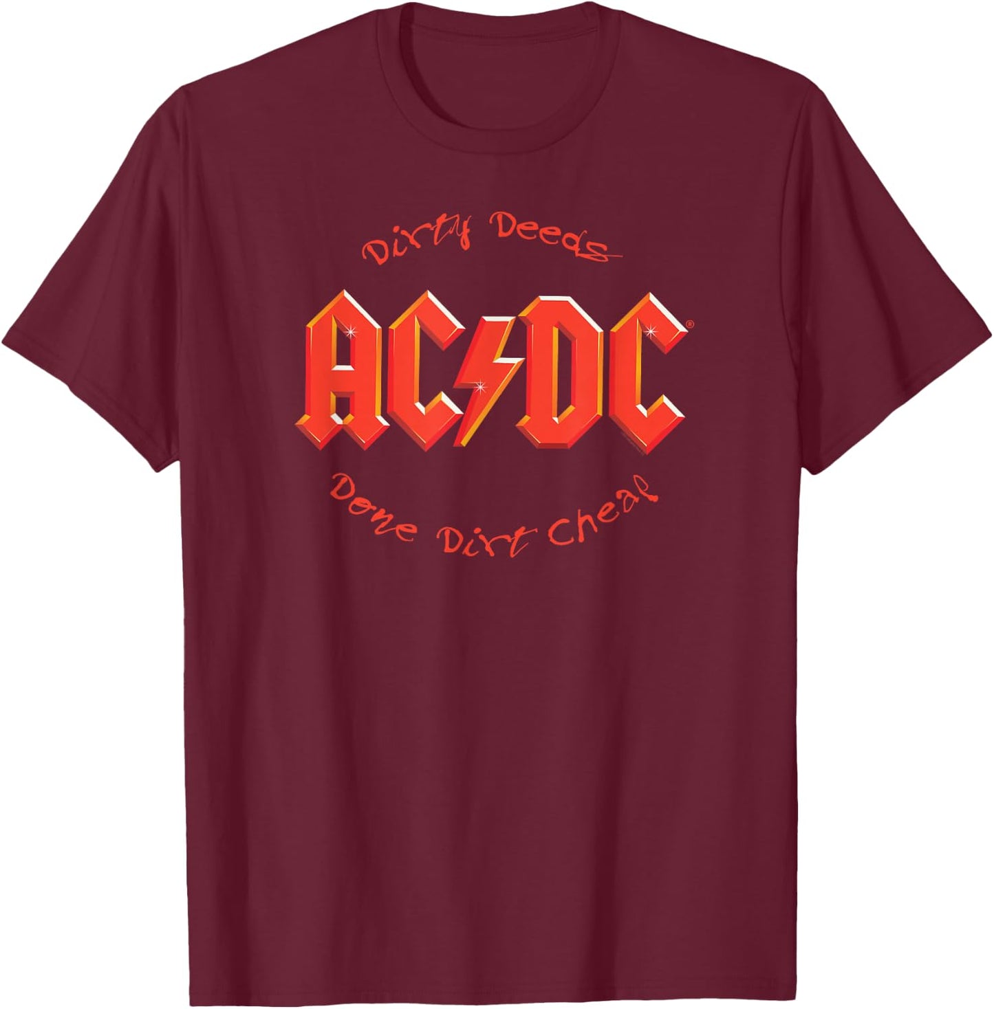 AC/DC Dirty Deeds Done Spottbilliger Screenplay T-Shirt - T-Shirt | Maroon