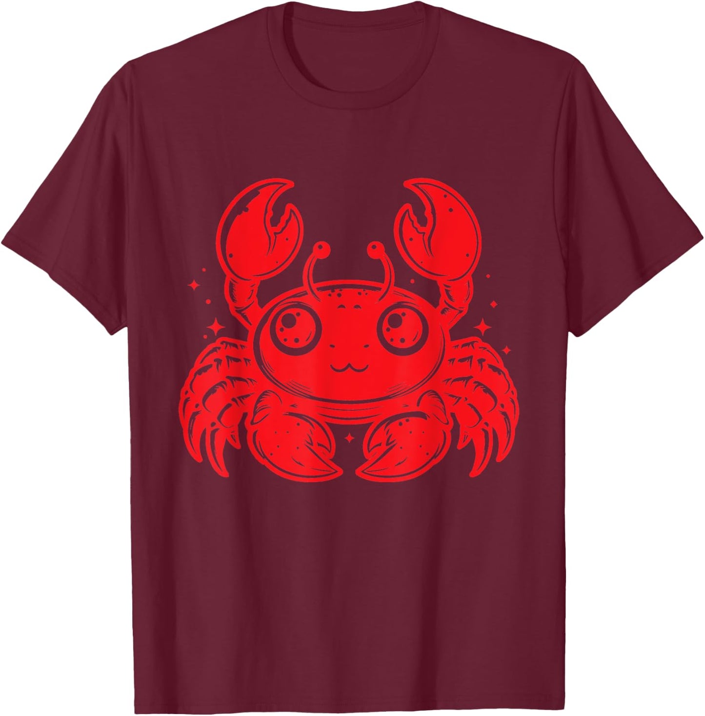 Coastal Charm: Red Crab T-Shirt - T-Shirt | Maroon