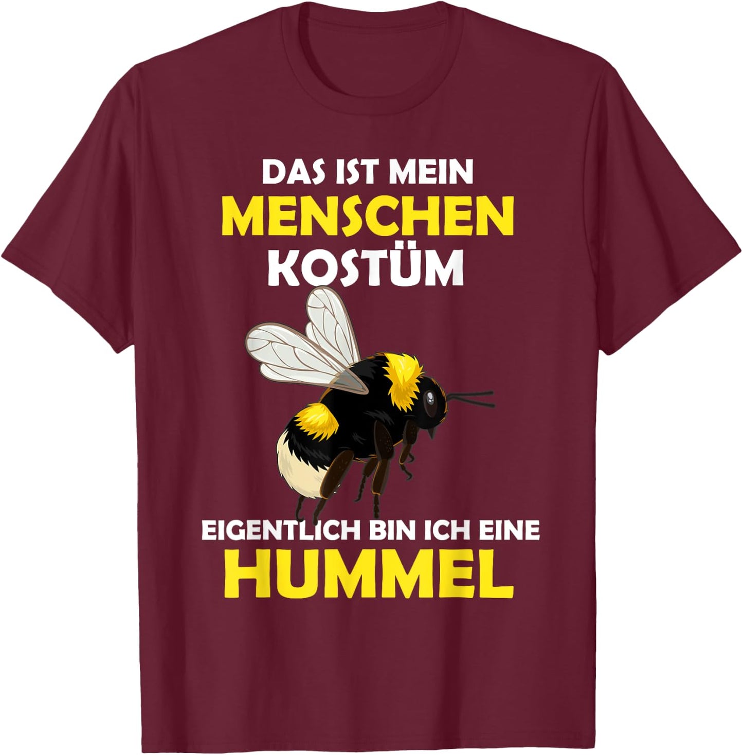 Hummel Carnival Costume Helau Fancy Dress Human Costume , black T-Shirt - T-Shirt | Maroon